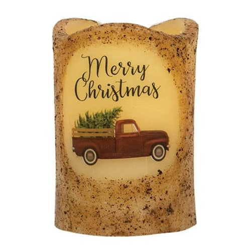 Merry Christmas Truck Pillar 3x4.5"