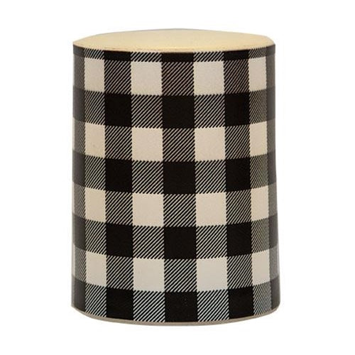 Black Large Buffalo Check Timer Pillar 4" (Pack of 2)