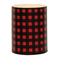 Red Small Buffalo Check Timer Pillar 4" (Pack of 2)