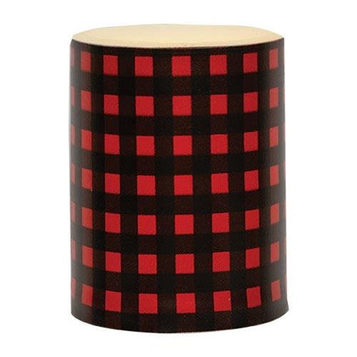 Red Small Buffalo Check Timer Pillar 4" (Pack of 2)