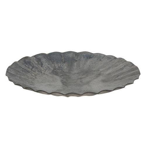 Graywashed Tin Fluted Candle Pan 4.5" (Pack of 4)