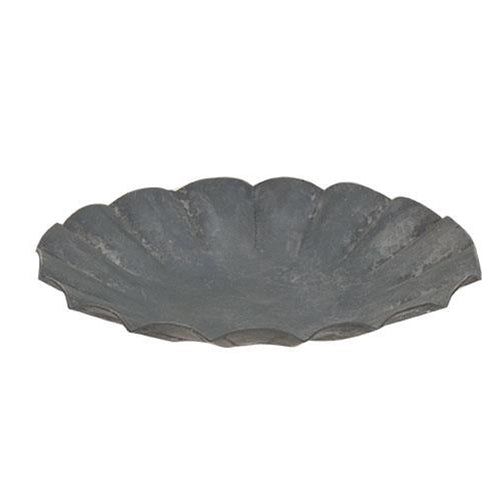 Graywashed Tin Fluted Candle Pan 3.5" (Pack of 4)