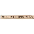 Merry Christmas Engraved Block Auth. White 18"  (Pack of 4)