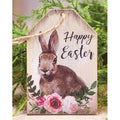 Happy Easter Floral Bunny Tag Ornament  (Pack of 4)
