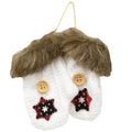 2/Set Ivory Knit Faux Fur Ornaments (Pack of 2)