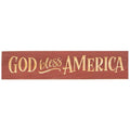 God Bless America Engraved Sign Barn Red 24" (Pack of 2)
