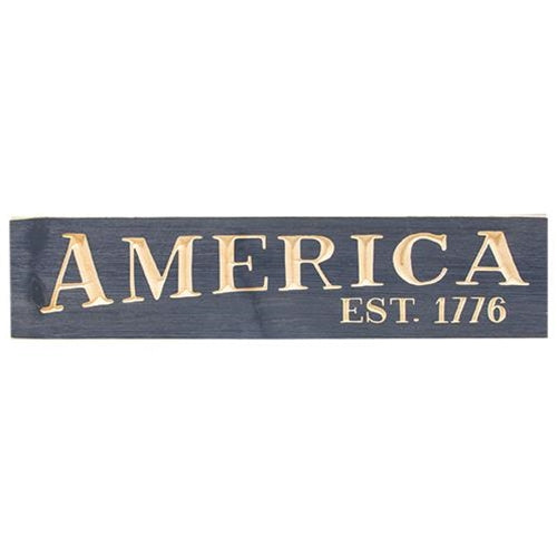 America Est. 1776 Engraved Sign Olde Navy 24" (Pack of 2)