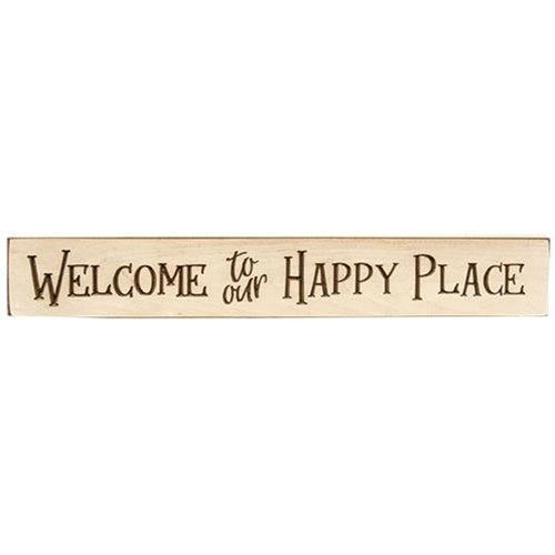 Welcome to Our Happy Place Engraved Sign 24" (Pack of 2)
