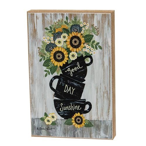 Good Day Sunshine Cups Block 4" x 6" (Pack of 4)