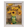 Country Sunflowers Print White Wash Frame