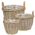 3/Set Graywashed Willow Gathering Baskets