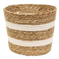 Jute & Cotton Round Basket 8"H (Pack of 2)