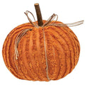 Orange Chenille Pumpkin 6 inch (Pack of 2)