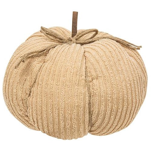 9-1/2" Cream Chenille Pumpkin