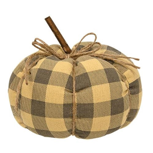 Gray Buffalo Check Pumpkin 6" x 5.5" (Pack of 2)