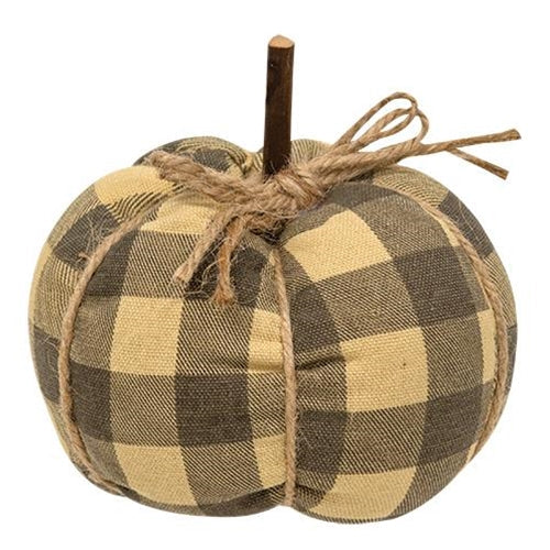 Gray Buffalo Check Pumpkin 4.5" x 4.75" (Pack of 2)