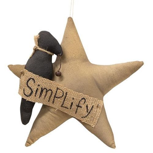 Simplify Star With Crow Ornament (Pack of 2)
