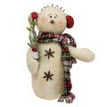 Plaid Scarf & Earmuff Snowman
