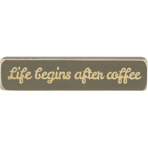 Life Begins After Coffee Laser Cut Block 8"  (Pack of 4)