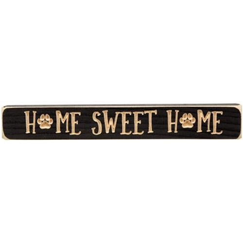 Pawprint Home Sweet Home Engraved Block 12"  (Pack of 4)