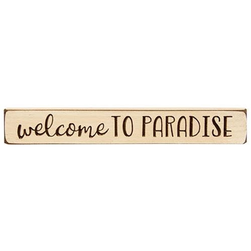 Welcome to Paradise Engraved Block 12" (Pack of 4)