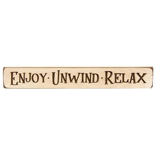 Enjoy Unwind Relax Engraved Block 12"  (Pack of 4)