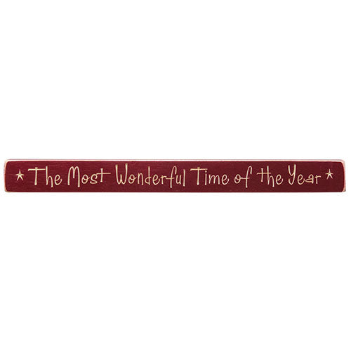 Most Wonderful Time Engraved Block 18" (Pack of 4)