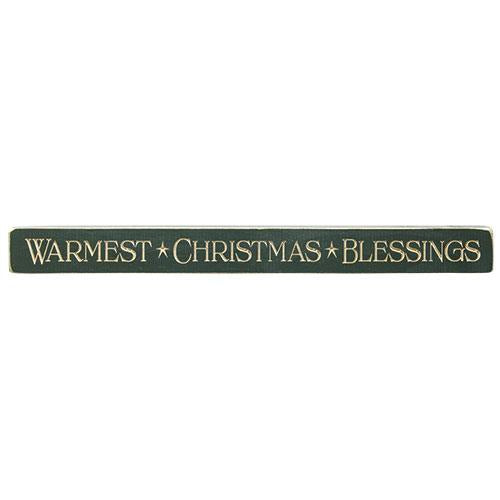 Warmest Christmas Blessings Engraved Block 18"  (Pack of 4)