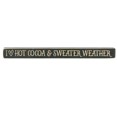 Cocoa & Sweater Weather Engraved Block Knight's Green 18"  (Pack of 4)