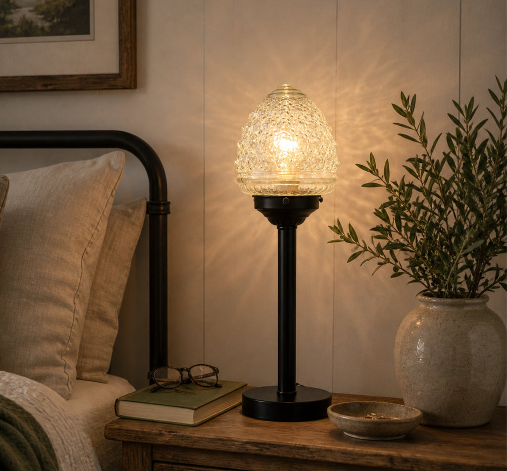 Antique Glass Table Lamp - Tall