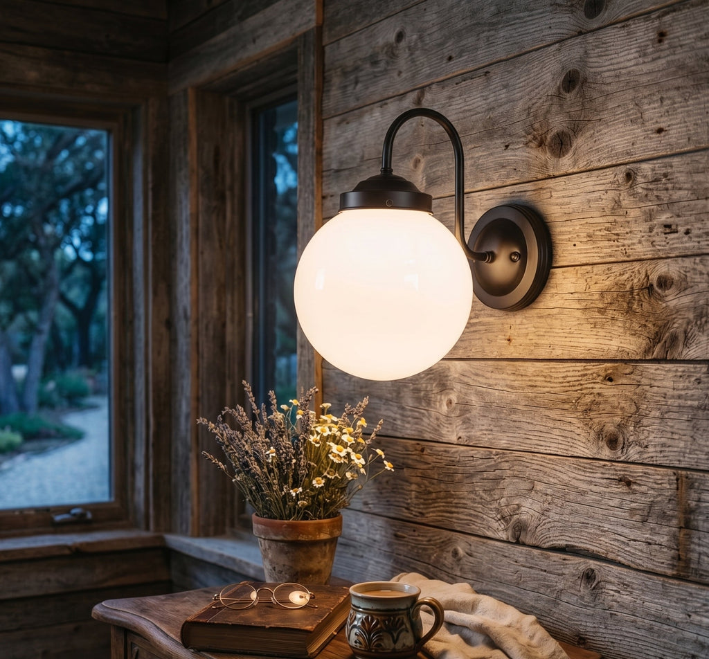 Large Modern Globe Wall Sconce | 8"W