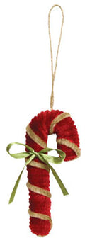 Chenille Candy Cane Ornament (Pack of 4)