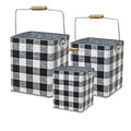 3/Set Black Buffalo Check Buckets