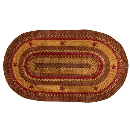 Cinnamon Star Oval Rug 3' x 5'