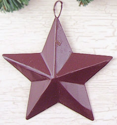 3-1/2" Mini Barn Star  Burgundy (Pack of 4)