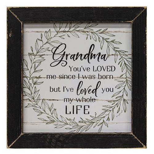 Grandma I Love You Print 12" Black Wash Frame