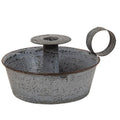 Weathered Zinc Tapered Pan Candle Holder (Pack of 2)