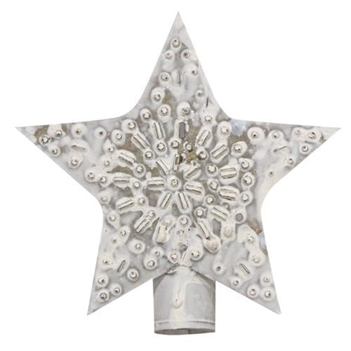 Whitewashed Star Tree Topper 5" (Pack of 4)