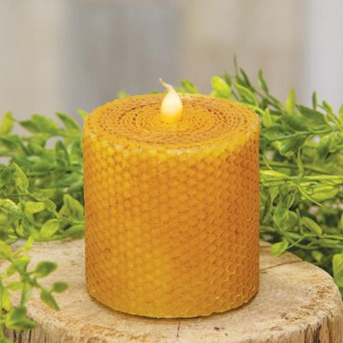 Wrapped Honeycomb LED Pillar 3" x 3" (Pack of 2)