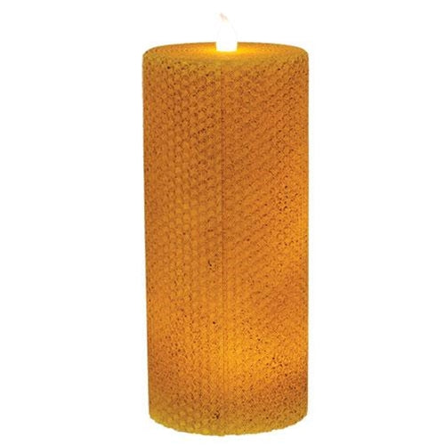 Wrapped Honeycomb LED Pillar 3" x 7"