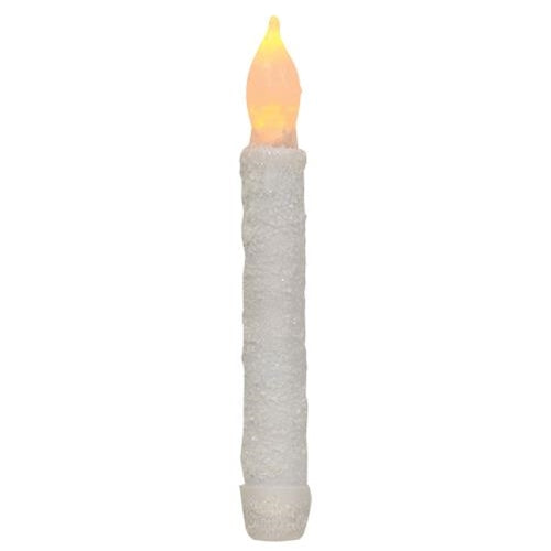 White Frosty Timer Taper 6.5" (Pack of 4)