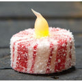 Glittered Candy Cane LED Tealight  (Pack of 4)