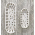 2/Set Whitewash Oval Tobacco Baskets