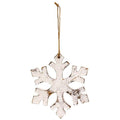 Distressed Wooden Snowflake Ornament  (Pack of 4)