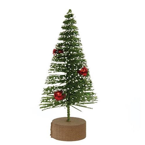 Snowy Vintage Bottlebrush Tree 6" (Pack of 4)