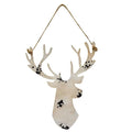 Distressed White Metal Hanging Deer Head  11" (Pack of 4)