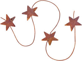 Rusty Stars Garland 6'  (Pack of 4)
