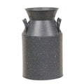 Gray Metal Milk Bucket