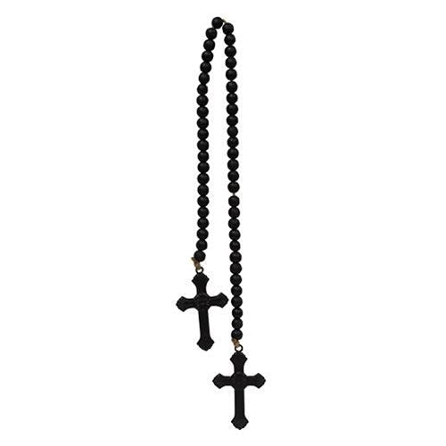 Beaded Cross Garland 45" Black