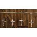 '+White Washed Bead Cross Garland